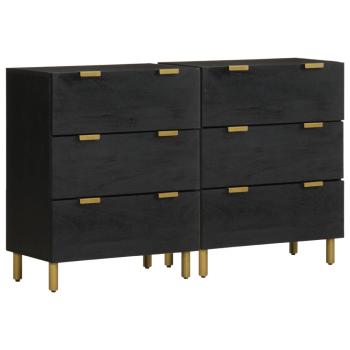 ARDEBO.de - Sideboards 2 Stk. Schwarz 60x33x75 cm Holzwerkstoff