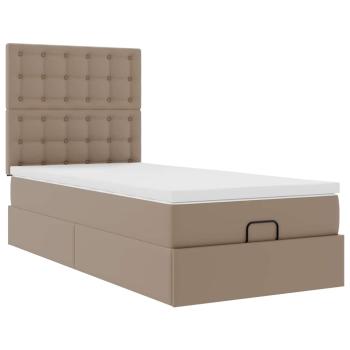 Ottoman-Bett mit Matratze & LEDs 90x200 cm Kunstleder