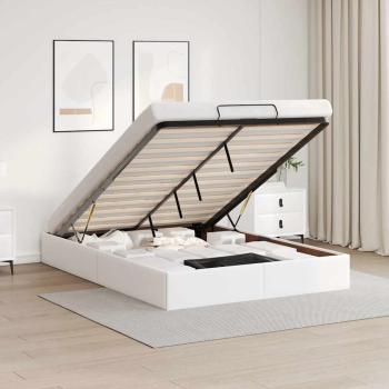 ARDEBO.de - Ottoman-Bett ohne Matratze Weiß 140x190 cm Kunstleder
