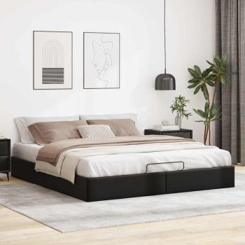 Ottoman-Bett ohne Matratze Schwarz 180x200 cm Kunstleder