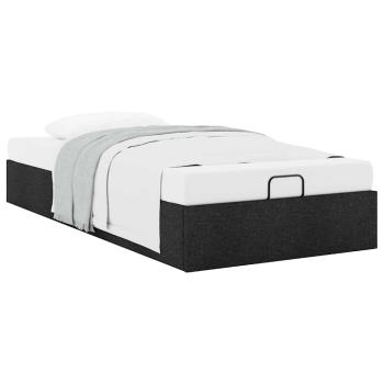 Ottoman-Bett ohne Matratze Schwarz 90x190 cm Stoff