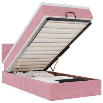Ottoman-Bett mit Matratze Rosa 80x200 cm Samt