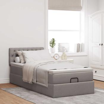 ARDEBO.de - Ottoman-Bett mit Matratze Taupe 80x200 cm Stoff