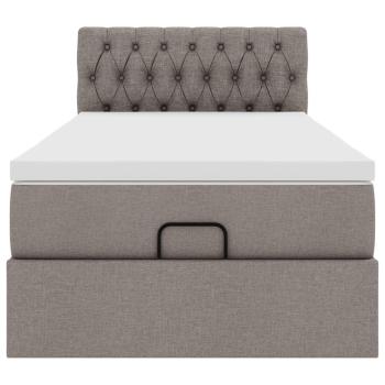 Ottoman-Bett mit Matratze Taupe 80x200 cm Stoff