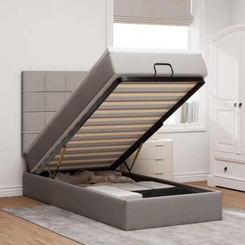ARDEBO.de - Ottoman-Bett mit Matratze & LEDs Taupe 80x200 cm Stoff