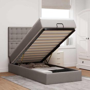 ARDEBO.de - Ottoman-Bett mit Matratze Taupe 80x200 cm Stoff