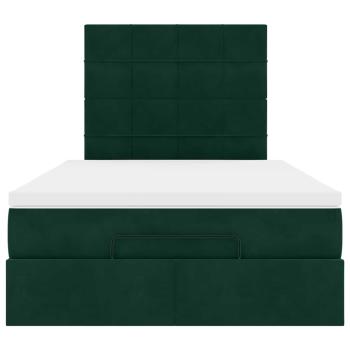Ottoman-Bett mit Matratzen Dunkelgrün 120x190 cm Samt