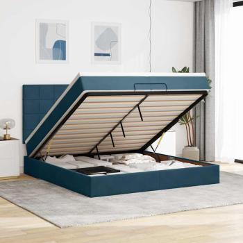 ARDEBO.de - Ottoman-Bett mit Matratzen Dunkelblau 200x200 cm Samt