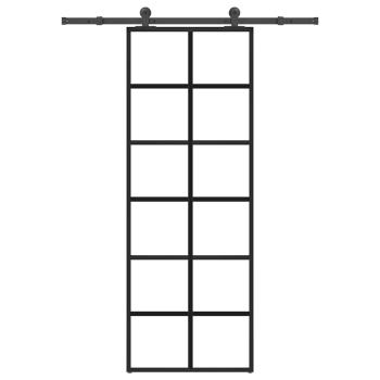 Schiebetür mit Beschlag 76x205 cm ESG-Glas & Aluminium