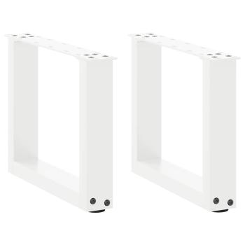 Couchtischbeine U-Form 2 Stk. Weiß 40x(30-31) cm Stahl