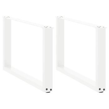 ARDEBO.de - Couchtischbeine U-Form 2 Stk. Weiß 70x(42-43) cm Stahl