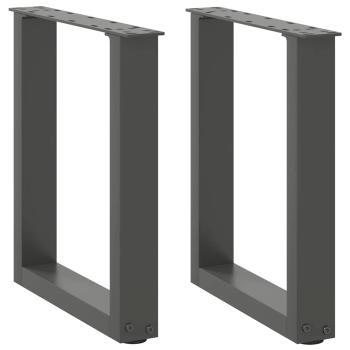 ARDEBO.de - Couchtischbeine U-Form 2 Stk. Anthrazit 28x(42-43) cm Stahl