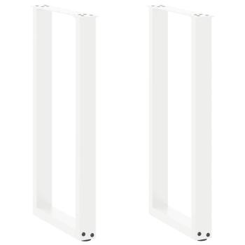 Konsolentischbeine U-Form 2 Stk. Weiß 38x(72-73) cm Stahl