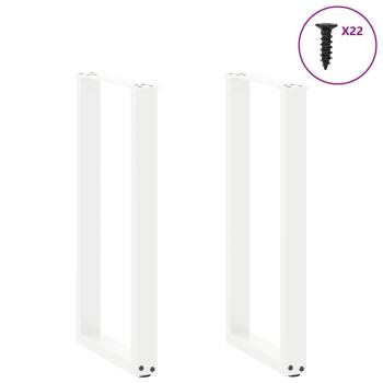 Konsolentischbeine U-Form 2 Stk. Weiß 38x(72-73) cm Stahl