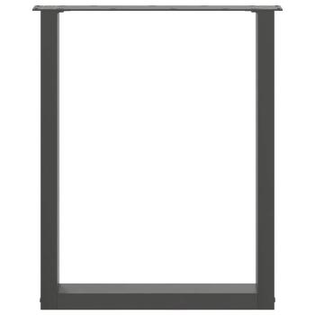 Esstischbeine U-Form 2 Stk. Schwarz 70x(72-73) cm Stahl