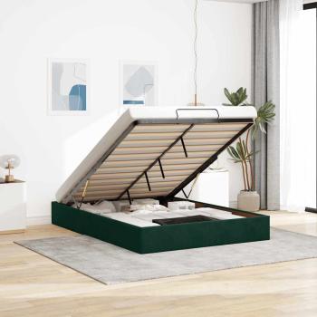 ARDEBO.de - Ottoman-Bett ohne Matratze Dunkelgrün 140x190 cm Samt