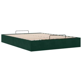 Ottoman-Bett ohne Matratze Dunkelgrün 140x190 cm Samt