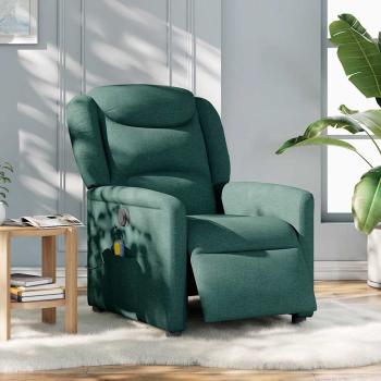 Massagesessel Elektrisch Dunkelgrün Stoff