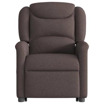Relaxsessel mit Aufstehhilfe Dunkelbraun Stoff