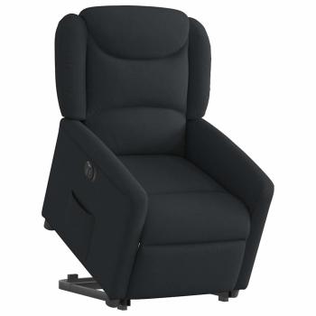 Relaxsessel mit Aufstehhilfe Elektrisch Schwarz Stoff