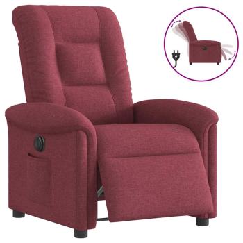 ARDEBO.de - Relaxsessel Elektrisch Weinrot Stoff