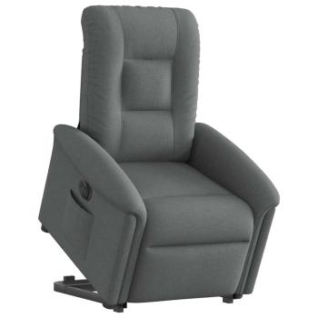 Relaxsessel mit Aufstehhilfe Elektrisch Dunkelgrau Stoff