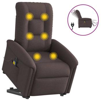 ARDEBO.de - Elektrischer Massagesessel mit Aufstehhilfe Dunkelbraun Stoff