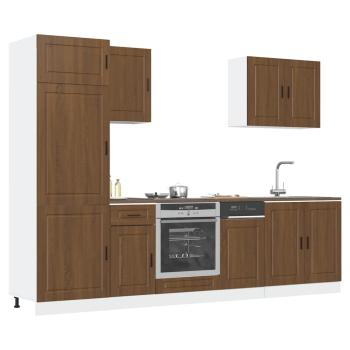 ARDEBO.de - 7-tlg. Küchenschrank-Set Porto Braun Eichen-Optik Holzwerkstoff