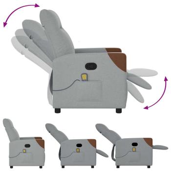 Massagesessel Hellgrau Stoff