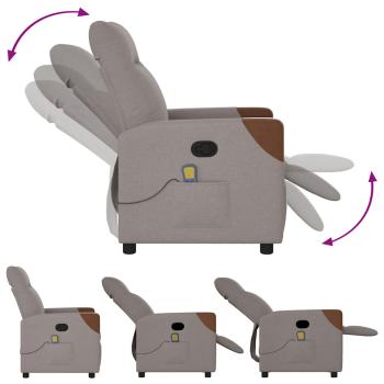 Massagesessel Taupe Stoff