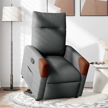 Relaxsessel mit Aufstehhilfe Dunkelgrau Stoff
