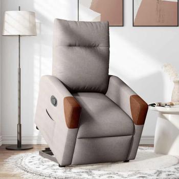 Relaxsessel mit Aufstehhilfe Taupe Stoff