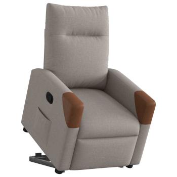Relaxsessel mit Aufstehhilfe Taupe Stoff