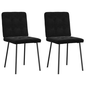 ARDEBO.de - Esszimmerstühle 2 Stk. Schwarz Samt