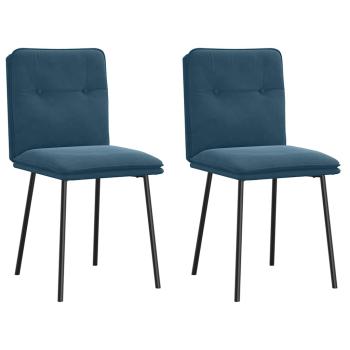ARDEBO.de - Esszimmerstühle 2 Stk. Blau Samt