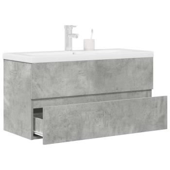 ARDEBO.de - 2-tlg. Badmöbel-Set Betongrau Holzwerkstoff