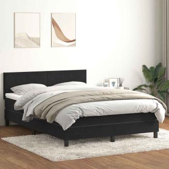 ARDEBO.de - Boxspringbett mit Matratze & LED Schwarz 160x210 cm Samt