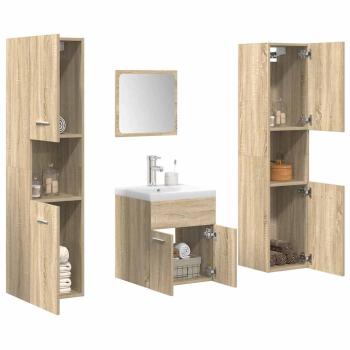 ARDEBO.de - 5-tlg. Badmöbel-Set Sonoma-Eiche Holzwerkstoff