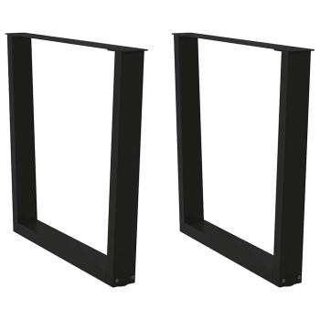 ARDEBO.de - Esstisch Beine V-Form 2 Stück Schwarz 90x(72-73,3) cm Stahl