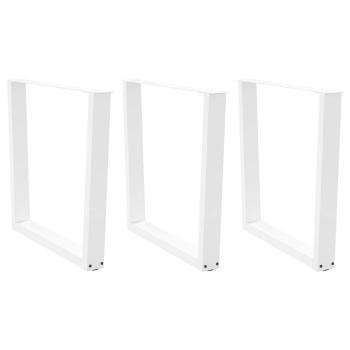 ARDEBO.de - Esstisch Beine V-Form 3 Stück Weiß 80x(72-73,3) cm Stahl