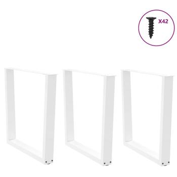 Esstisch Beine V-Form 3 Stück Weiß 80x(72-73,3) cm Stahl