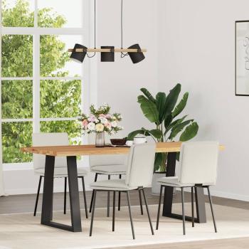 ARDEBO.de - Esszimmerstühle 4 Stk. Creme Samt
