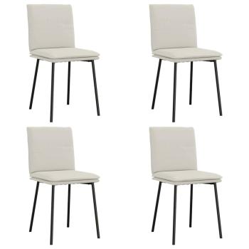 Esszimmerstühle 4 Stk. Creme Samt