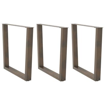 ARDEBO.de - Esstisch Beine V-Form 3 Stück Naturstahl 90x(72-73,3) cm Stahl