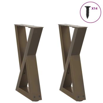 ARDEBO.de - Couchtischbeine 2 Stk. Naturstahl 28x(42-43,3) cm Stahl