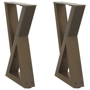Couchtischbeine 2 Stk. Naturstahl 28x(42-43,3) cm Stahl