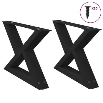 ARDEBO.de - Couchtischbeine 2 Stk. Schwarz 50x(30-31,3) cm Stahl