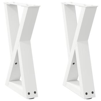 Couchtischbeine 2 Stk. Weiß 38x(42-43,3) cm Stahl