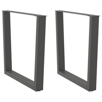 ARDEBO.de - Esstisch Beine V-Form 2 Stück Anthrazit 80x(72-73,3) cm Stahl