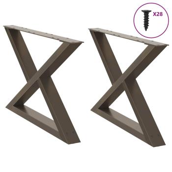 ARDEBO.de - Couchtischbeine 2 Stk. Naturstahl 70x(42-43,3) cm Stahl